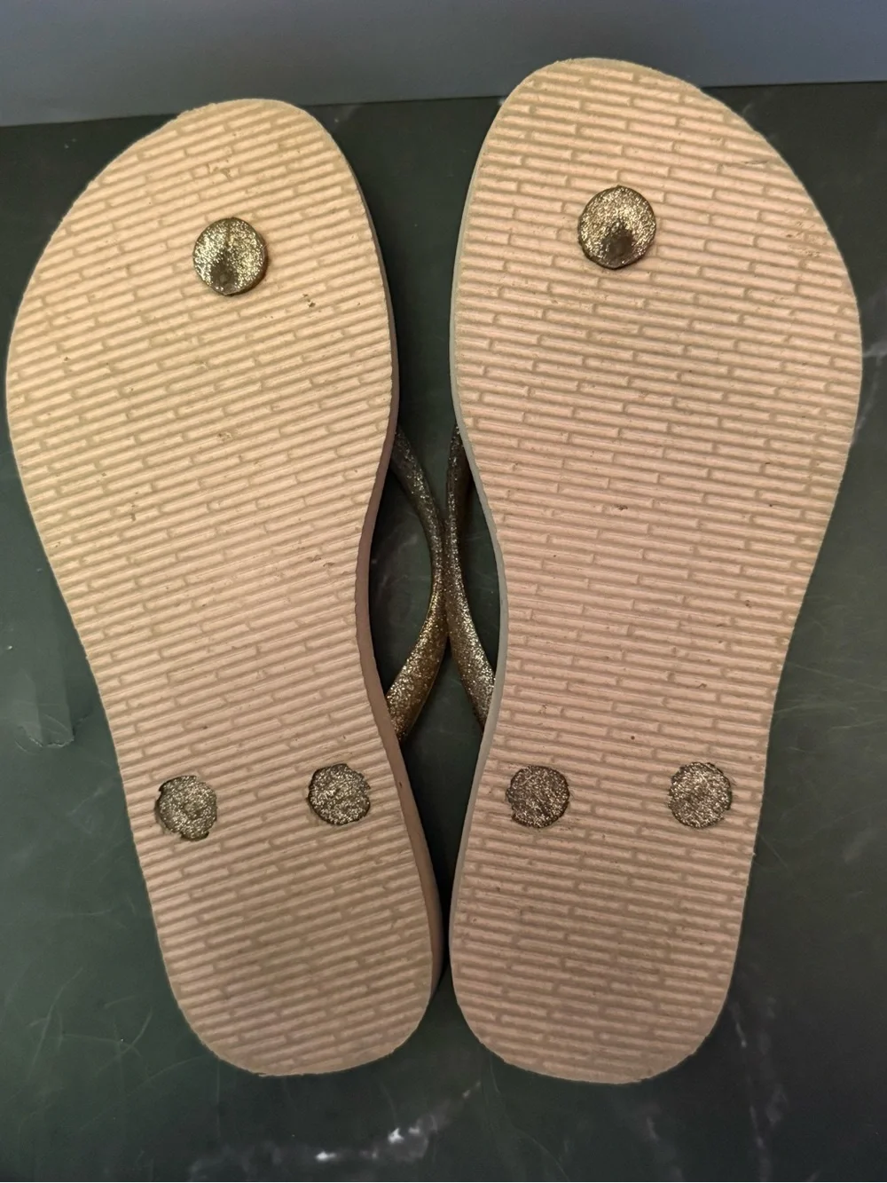 Havaianas Girl's Glitter Strap Sandals in Pink and Gold Ombre